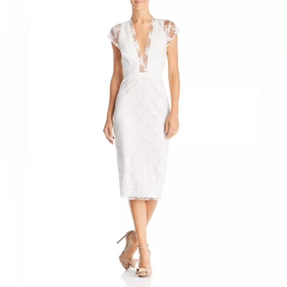 Sau Lee Emery Floral Embroidered Dress NWT Size 4 Bridal Bachelorette Wedding